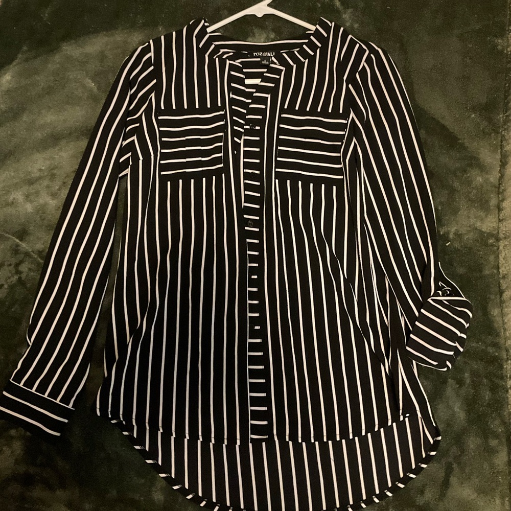 Black and White Striped Top